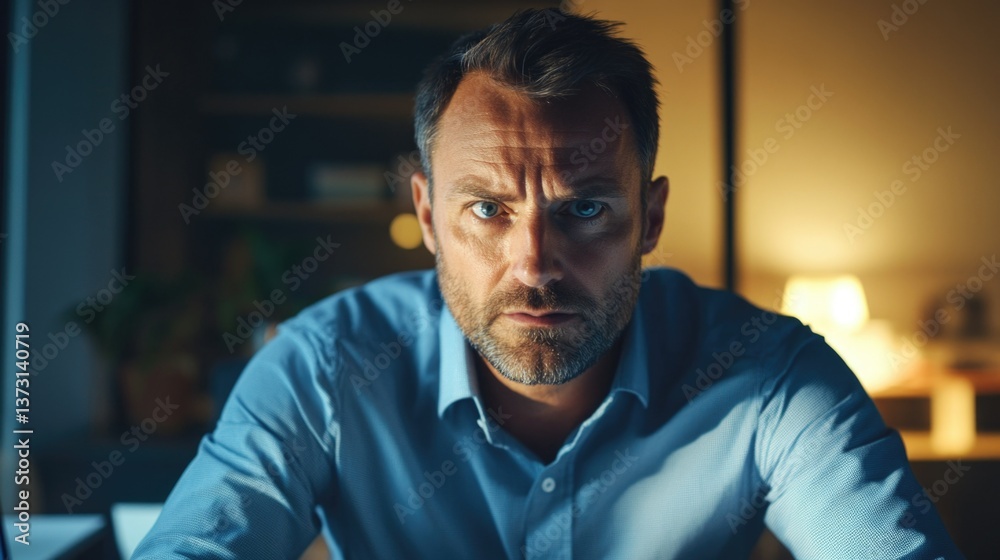 Man in a suit with serious expression, looking into the distance. Man in a suit with serious expression, looking into the distance.
