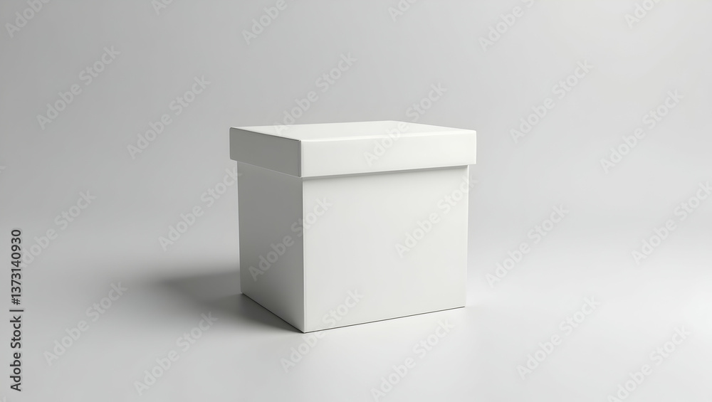 Minimalist Still Life of a Pristine White Box with Lid, Perfect for Mockups and Product Presentations in E-Commerce or Design Projects Minimalist Still Life of a Pristine White Box with Lid, Perfect for Mockups and Product Presentations in E-Commerce or Design Projects