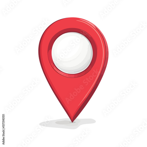 Red Location Pin Vector on white background