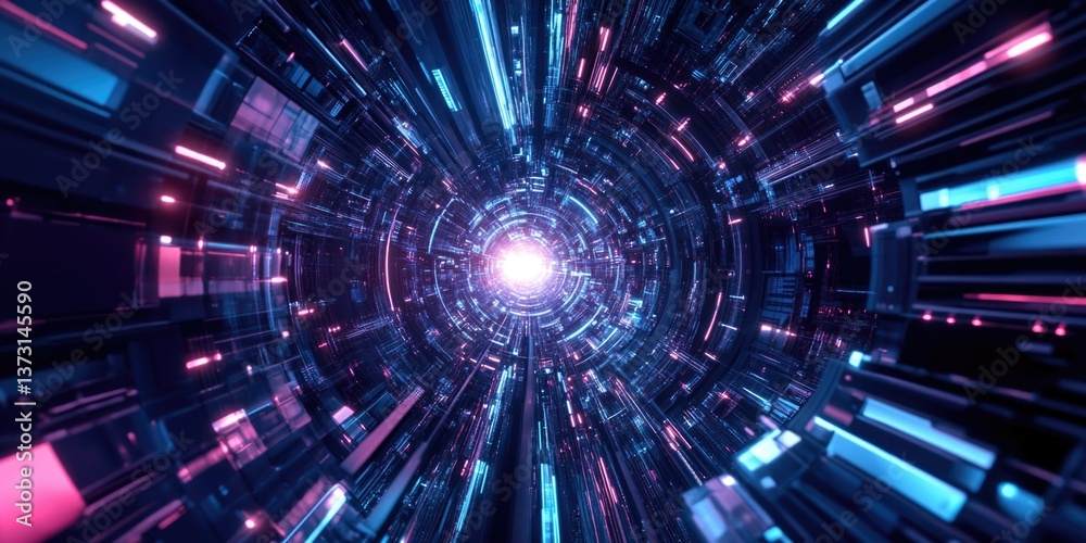 Naklejka premium Intricate tunnel with vibrant crystal formations