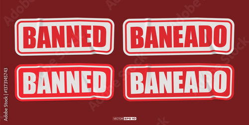 Banned sticker with realistic style.