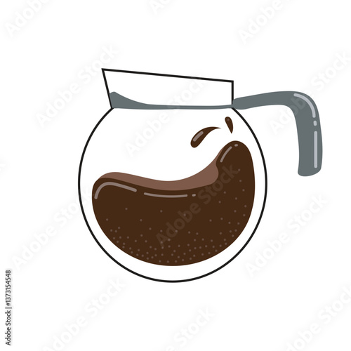 Coffee pot for making coffee. Flat style. Vector illustration isolated on monochrome background. Element for coffee designs.