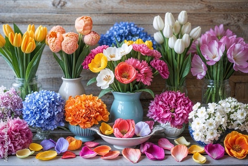 Wallpaper Mural Vibrant Spring Floral Arrangement Featuring Colorful Blooms and Stunning Petals Torontodigital.ca