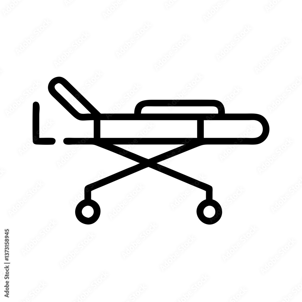 Emergency stretcher icon in minimalist style Emergency stretcher icon in minimalist style