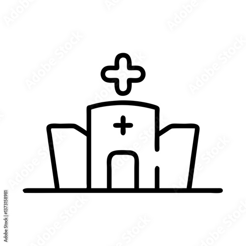 Health Clinic Icon Design in Minimalist Style  