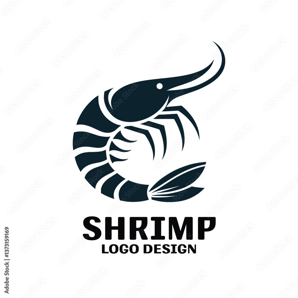 Shrimp Vector Logo Design Shrimp Vector Logo Design