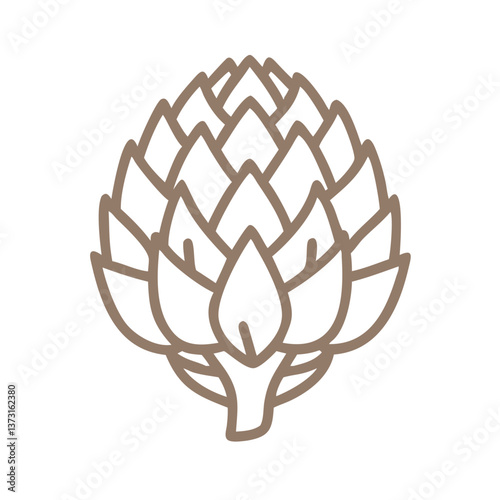 Artichoke Outline Icon, Cynara Scolymus