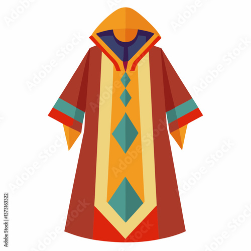 Minimalist Djellaba Vector on White Background