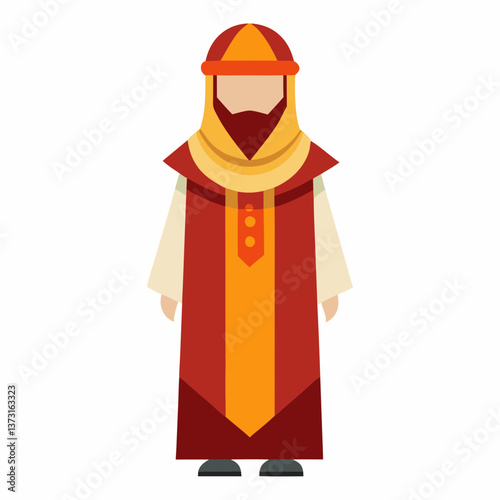 Minimalist Djellaba Vector on White Background