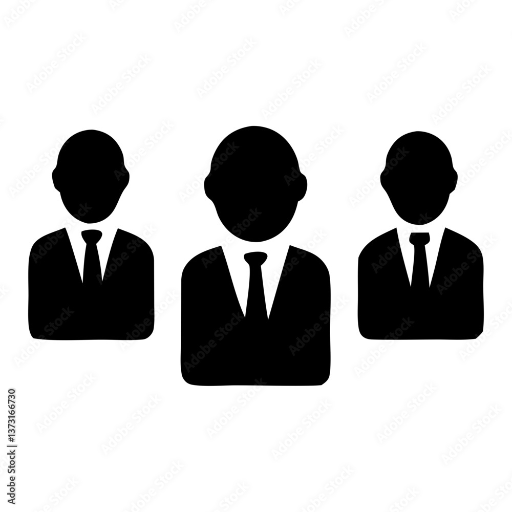 Abstract Business Team Icons: A concise, stylized representation of a business team, depicted through clean, minimalist icons, conveying professionalism and collaboration. Abstract Business Team Icons: A concise, stylized representation of a business team, depicted through clean, minimalist icons, conveying professionalism and collaboration.
