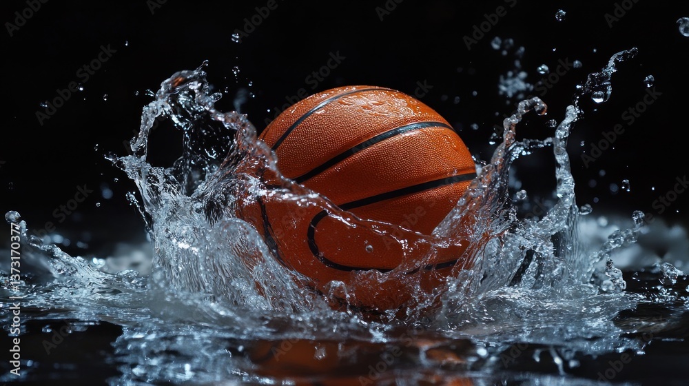 Basketball Splash: A Dynamic Water Action Shot Basketball Splash: A Dynamic Water Action Shot