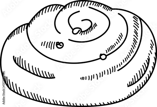 Hand Drawn Swirl Pastry Sketch