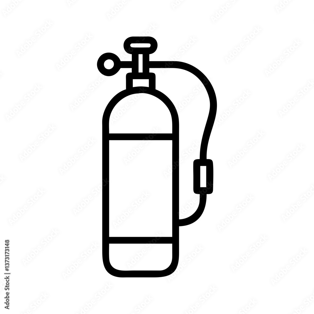 Oxygen Cylinder Icon Illustration in Minimalist Style Oxygen Cylinder Icon Illustration in Minimalist Style