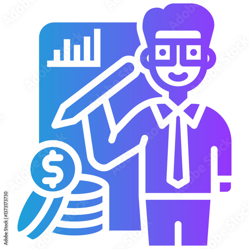 Job Skills glyph gradient icon