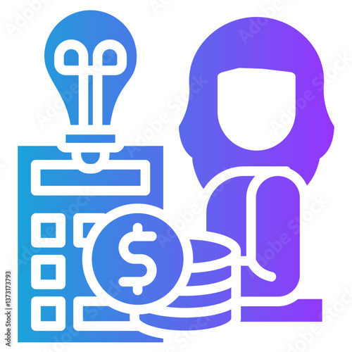 Calculating Of Skills glyph gradient icon