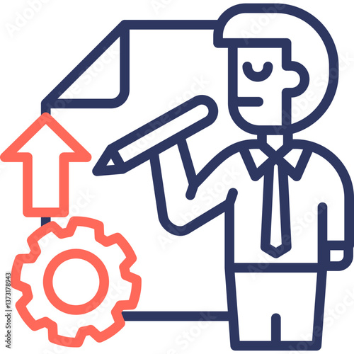Management Skills line color icon