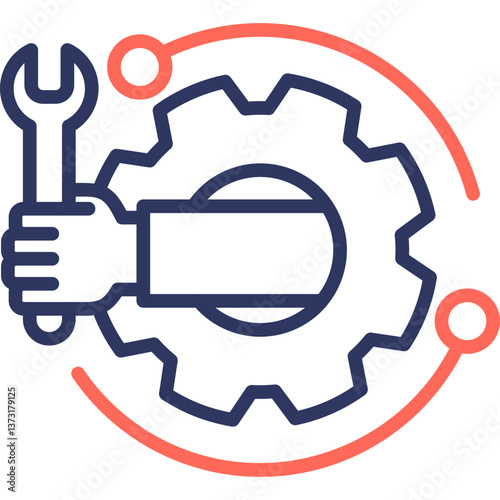 Technical line color icon