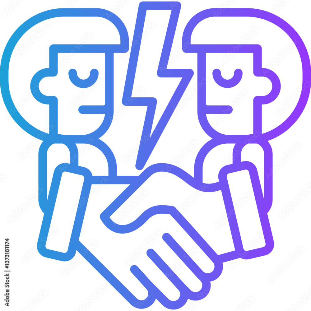 Conflict Resolution line gradient icon Conflict Resolution line gradient icon