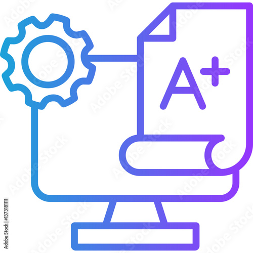 Grading System line gradient icon