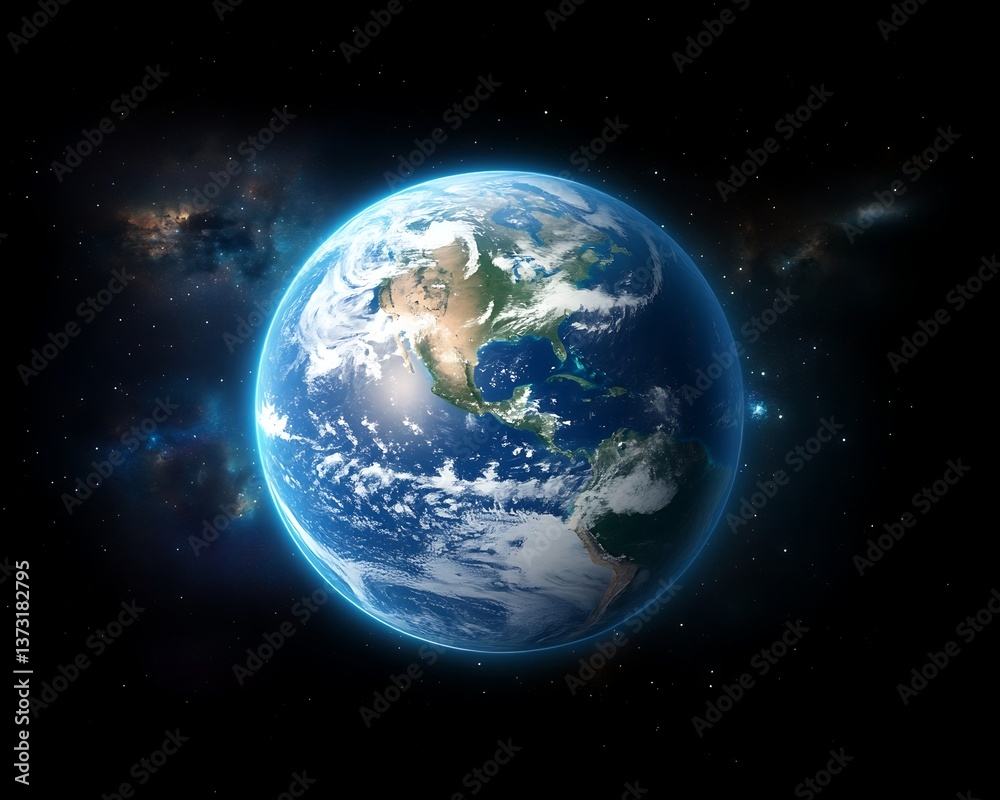 Earth with Space, Planet, and Galaxy. Earth with Space, Planet, and Galaxy.