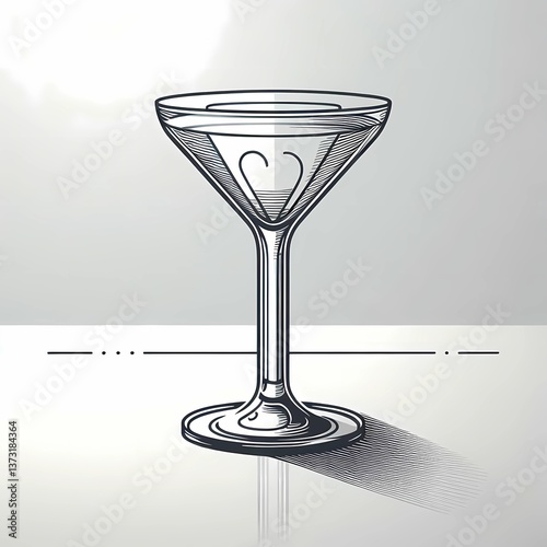 Elegant Cocktail Glass Illustration

