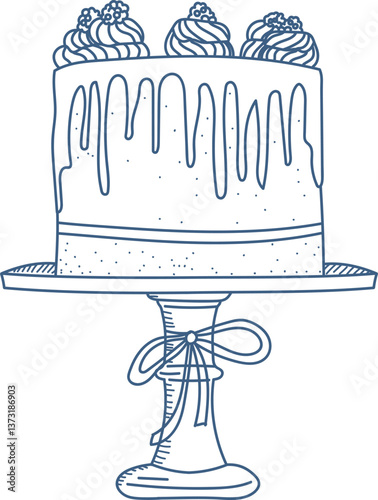 Elegant Cake on Pedestal Stand