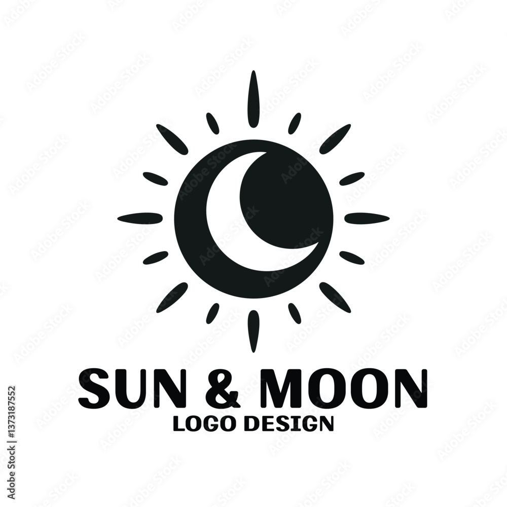 Fototapeta premium Sun & Moon Vector Logo Design