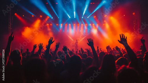Energetic Concert Crowd Silhouette