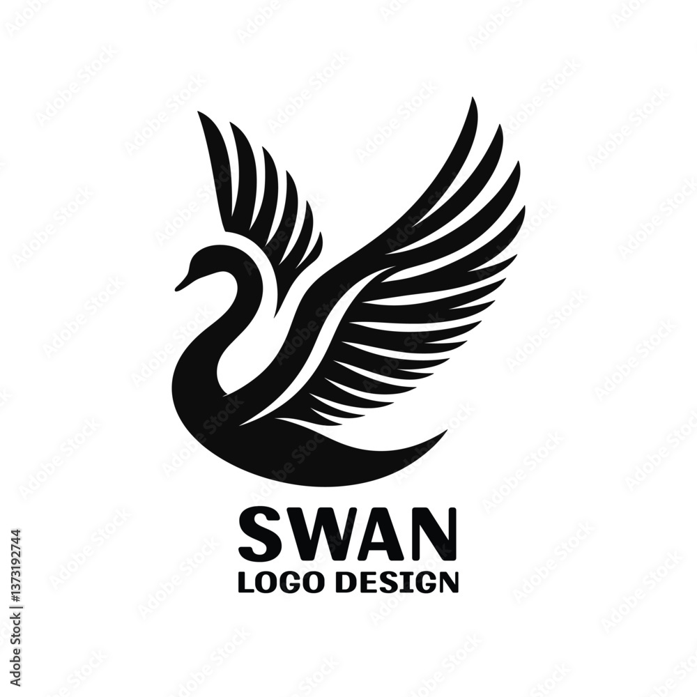 Obraz premium Swan Vector Logo Design