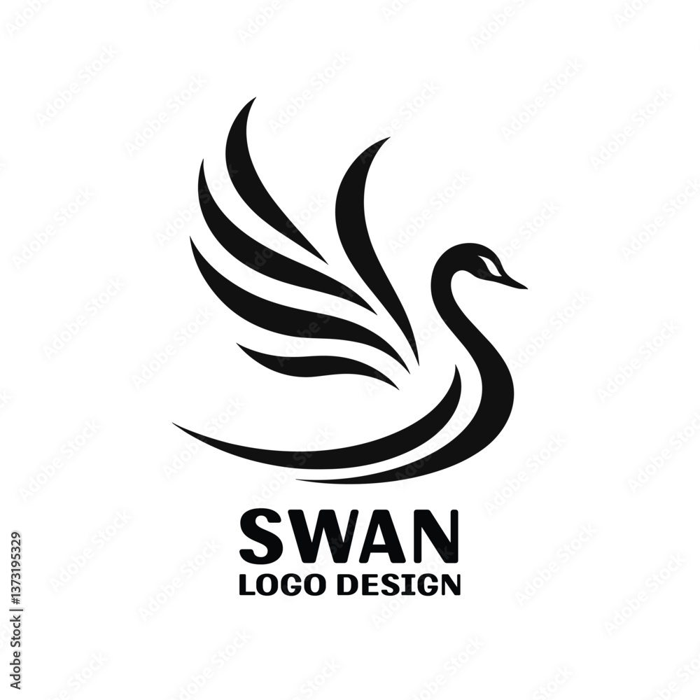 Swan Vector Logo Design Swan Vector Logo Design
