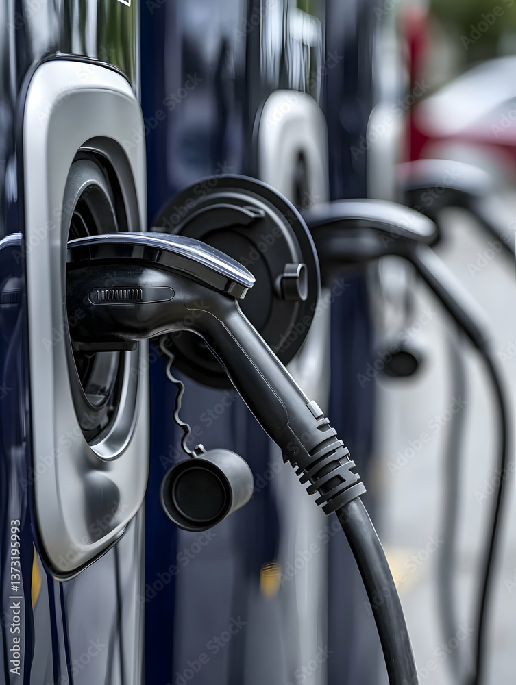 Electric Vehicle Charging Station Closeup Electric Vehicle Charging Station Closeup