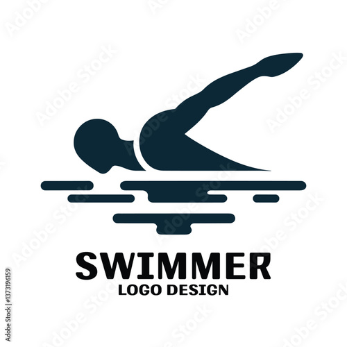 Swimmer Vector Logo Design