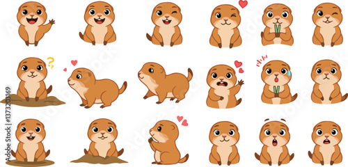 set of funny Prairie Dog