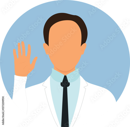 Medicine professional doctor. Medical worker in hospital. Character constructor. Front view.  Illustration, vector, cartoon hand-drawn