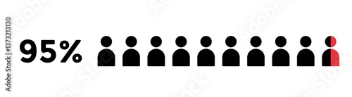 95% infographic people percent for business