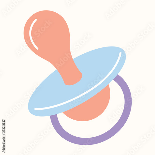 Pacifier or dummy clipart. Baby nipple pacifier vector illustration in cartoon style.