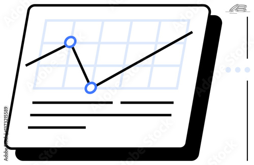 Line graph with data points over gridlines, accompanied by textual content on a clean layout. Ideal for analytics, reports, presentations, business strategies, statistics, research, growth overviews