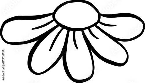 Cute Daisy Flower Doodle Outline Decorative