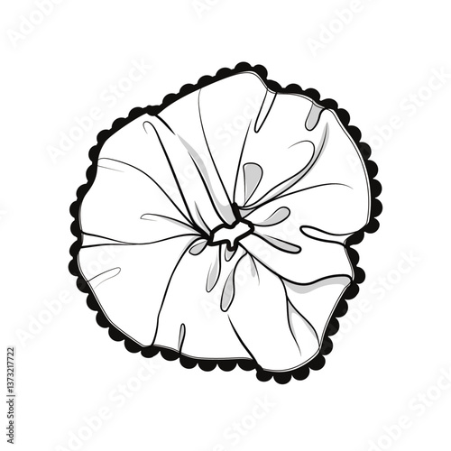 33000_ HAIR SCRUNCHIE  Fashion Hair Accessory CAD Flat Sketch. Vector template ai file 