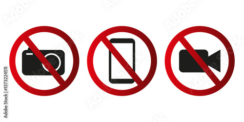 No camera icon. No phone symbol. No video shape. Red Vector prohibition. E