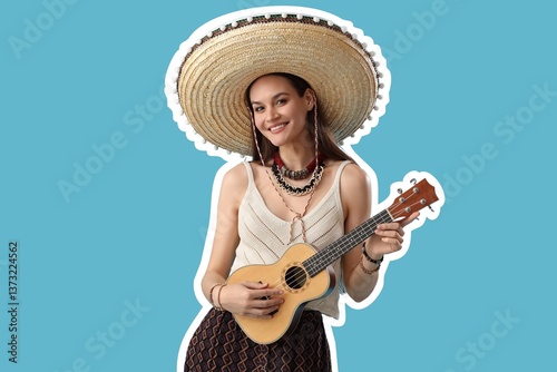 Beautiful woman in sombrero...