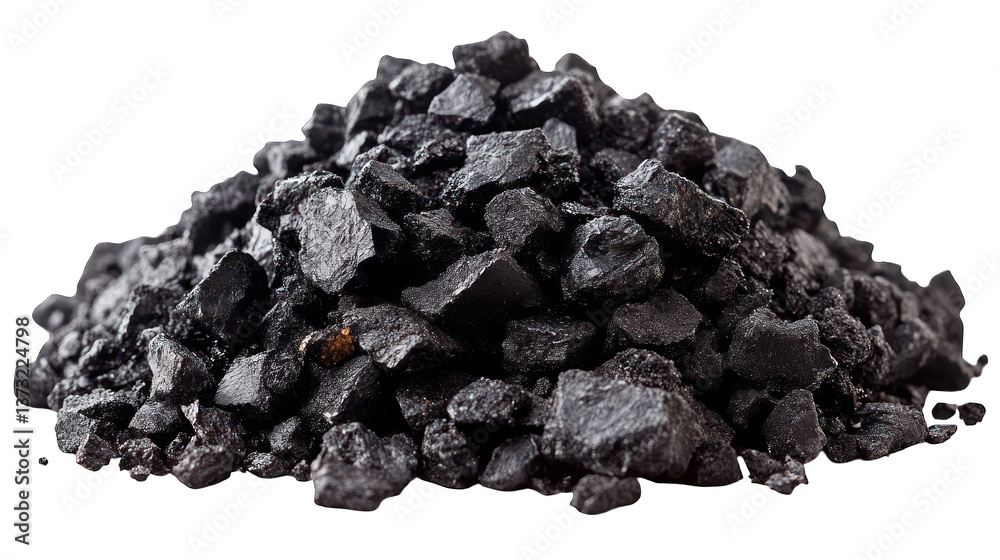 Pile of coal on a white background Pile of coal on a white background