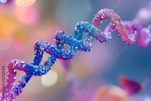 Close-Up Image of DNA Strands in High Detail