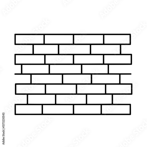 Brick Wall: An outline of a brick wall structure, offering a glimpse into the basic framework, ideal for architecture, and construction themes.