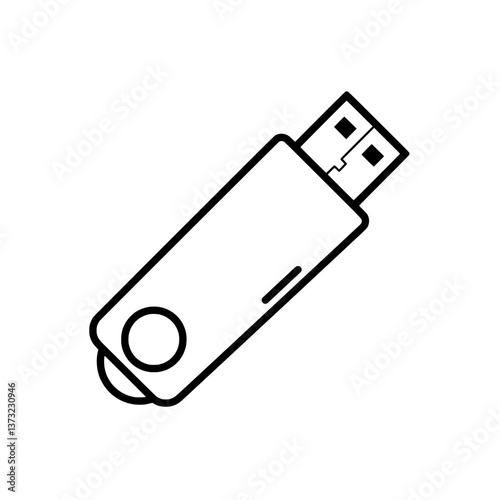 Data at Your Fingertips: A sleek, minimalist illustration of a USB flash drive, a symbol of portable data storage and technological convenience.