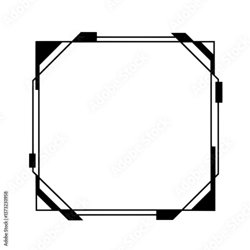 Geometric Elegance: Minimalist lines create an intricate frame, perfect for conveying a modern aesthetic or adding a touch of refinement to any design. This design is clean, simple, and versatile.