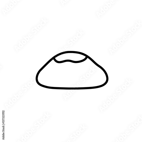 Monochrome Volcano Illustration: A minimalist outline of a volcano erupting, rendered in stark black against a simple backdrop, evokes the raw power and natural wonder.