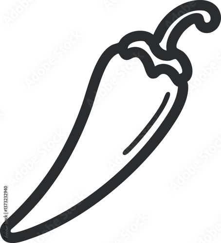 Simple chili pepper outline icon for cooking and food-themed designs.