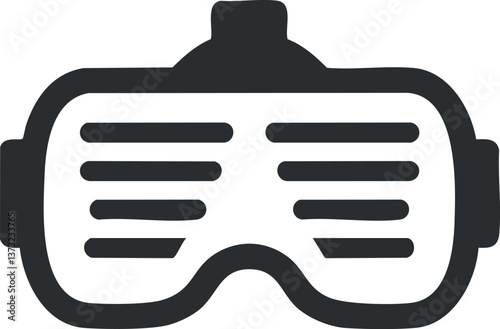 Vector illustration of safety goggles for protective industrial and laboratory use.
