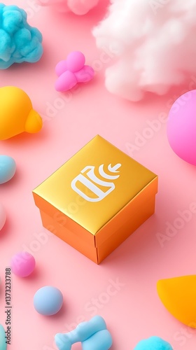 Gift Box on Pastel Background